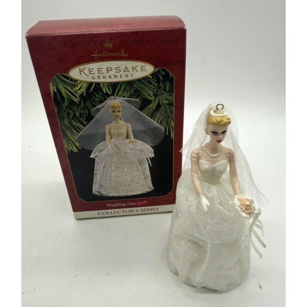 Vintage Hallmark Barbie Wedding Day Keepsake Ornament 1997 Boxed Collector